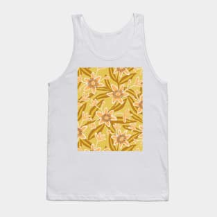 Abstract passiflora flowers in mustard yellow Tank Top